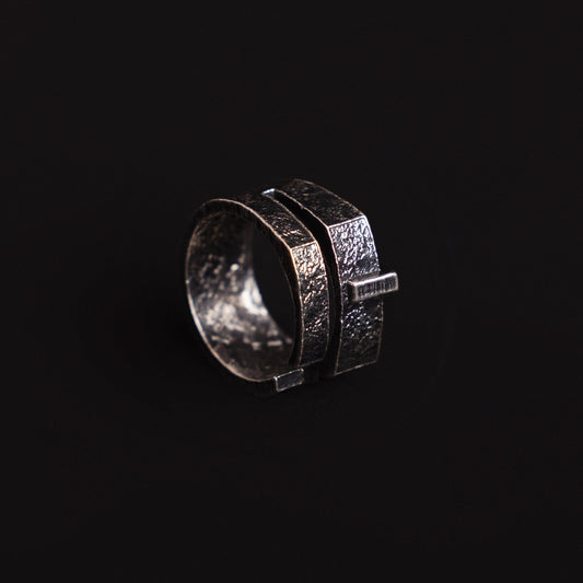 Brutalist Resilience Silver Ring