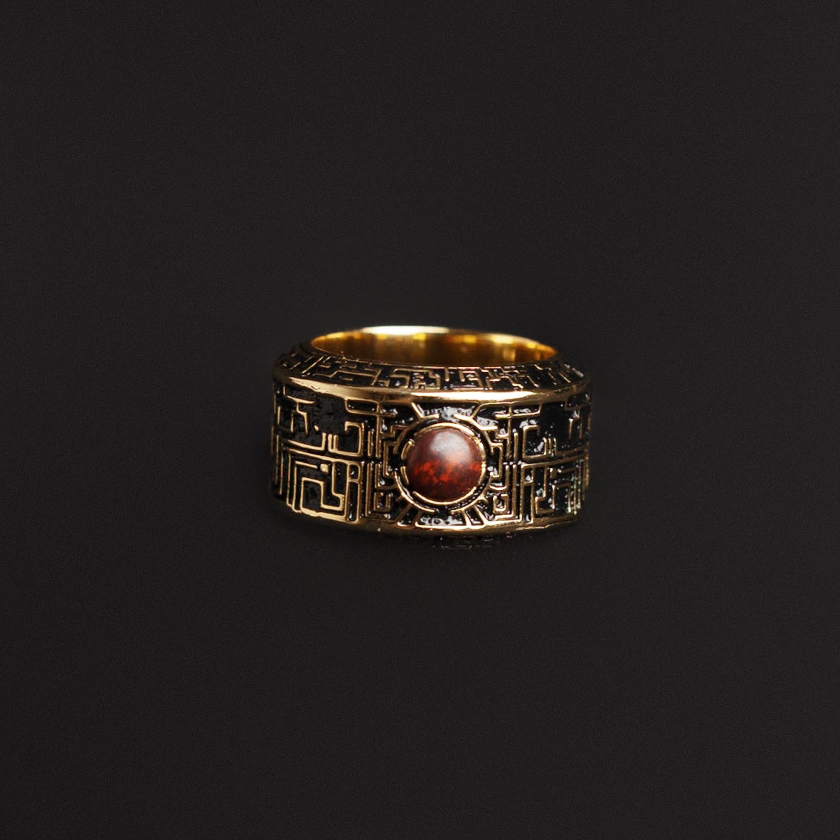 Cyber Maze Bloodstone Ring