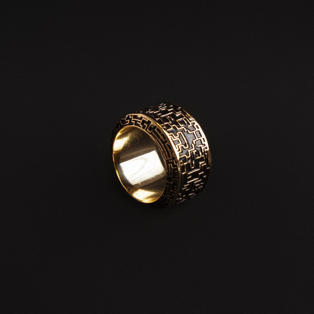 Cyber Maze Bloodstone Ring